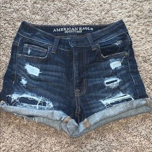 Jean shorts with rips
